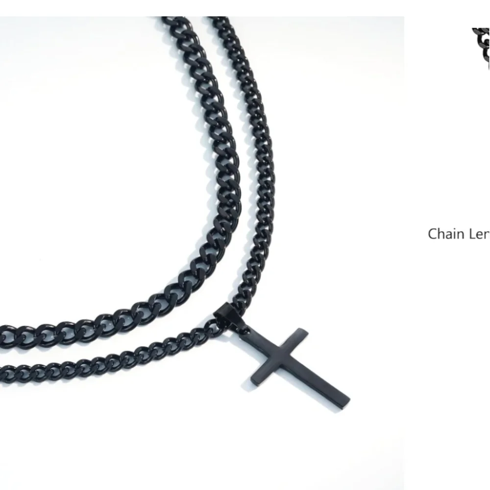 Black Cross Pendant Necklace